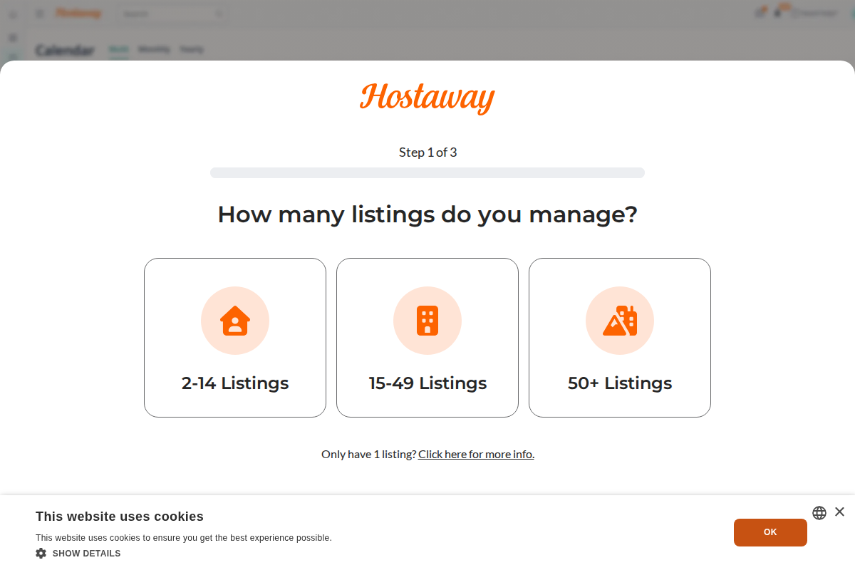 Hostaway pricing page captured May 2026: form-gated, no public tiers visible